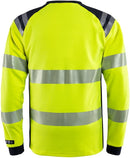 Flamestat high vis pitkähihainen t-paita lk 3 7359 TFL Hi-Vis Yellow/Navy - Suomen Brodeeraus