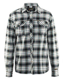 Flanellipaita Ruudullinen. Musta/ luonnonvalkoinen - Suomen Brodeeraus