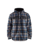 Flannellipaita hupulla Musta/Harmaa - Suomen Brodeeraus