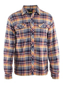 Flannellipaita Mariininsininen/Oranssi - Suomen Brodeeraus