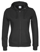 FULL ZIP HOOD LADY (GOTS) BLACK - Suomen Brodeeraus