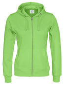 FULL ZIP HOOD LADY (GOTS) GREEN - Suomen Brodeeraus