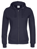 FULL ZIP HOOD LADY (GOTS) NAVY - Suomen Brodeeraus