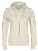 FULL ZIP HOOD LADY (GOTS) OFF WHITE - Suomen Brodeeraus