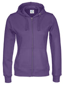 FULL ZIP HOOD LADY (GOTS) PURPLE - Suomen Brodeeraus