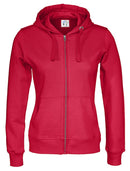 FULL ZIP HOOD LADY (GOTS) RED - Suomen Brodeeraus