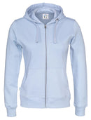FULL ZIP HOOD LADY (GOTS) SKY BLUE - Suomen Brodeeraus