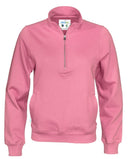 HALF ZIP UNISEX (GOTS) PINK - Suomen Brodeeraus
