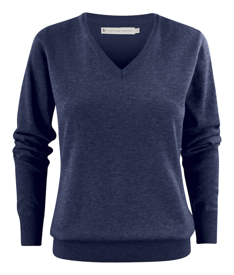 HARVEST Ashland Lady V-neck BLUE MELANGE - Suomen Brodeeraus