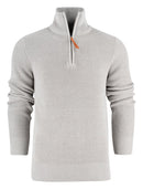 HARVEST FLATWILLOW 1/2 ZIP KNIT GREY MELANGE - Suomen Brodeeraus