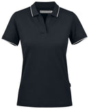 HARVEST GREENVILLE POLO PIQUE LADIES BLACK - Suomen Brodeeraus