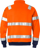 High vis college lyhyt vetoketju lk.3, 728 SHV Hi-Vis Orange/Navy - Suomen Brodeeraus