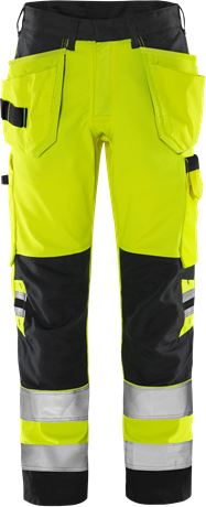 High vis Green rakentajan housut LK 2 2641 GPLU Hi-Vis Yellow/Black - Suomen Brodeeraus