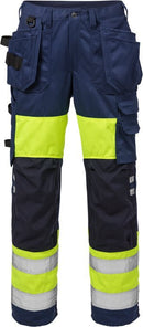 High vis housut 2129 PLU Hi Vis Yellow/Navy - Suomen Brodeeraus