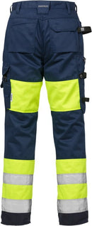 High vis housut 2129 PLU Hi Vis Yellow/Navy - Suomen Brodeeraus