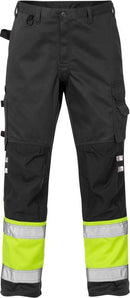 High vis housut lk.1, 2032 PLU Hi-Vis Yellow/Black - Suomen Brodeeraus