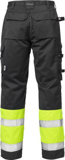 High vis housut lk.1, 2032 PLU Hi-Vis Yellow/Black - Suomen Brodeeraus