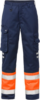High vis housut lk.1, 213 PLU Hi-Vis Orange/Navy - Suomen Brodeeraus