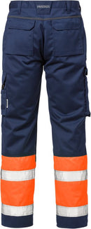 High vis housut lk.1, 213 PLU Hi-Vis Orange/Navy - Suomen Brodeeraus