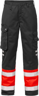 High vis housut lk.1, 213 PLU Hi-Vis Red/Black - Suomen Brodeeraus