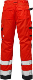 High vis housut lk.2, 2026 PLU Hi-Vis Red/Black - Suomen Brodeeraus