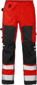High vis housut lk.2, 2026 PLU Hi-Vis Red/Black - Suomen Brodeeraus