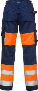 High vis housut naiset lk.1, 2139 PLU Hi-Vis Orange/Navy - Suomen Brodeeraus
