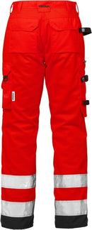 High vis housut naisten lk 2 2135 PLU Hi-Vis Red/Black - Suomen Brodeeraus