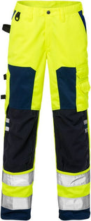 High vis housut naisten lk 2 2135 PLU Hi-Vis Yellow/Navy - Suomen Brodeeraus