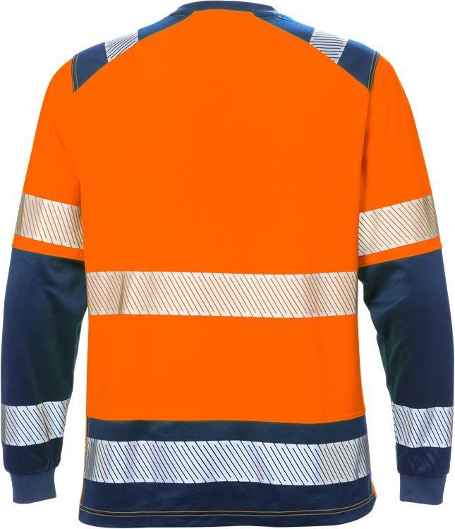 High vis pitkähihainen t-paita lk 2 7457 THV Hi-Vis Orange/Navy - Suomen Brodeeraus