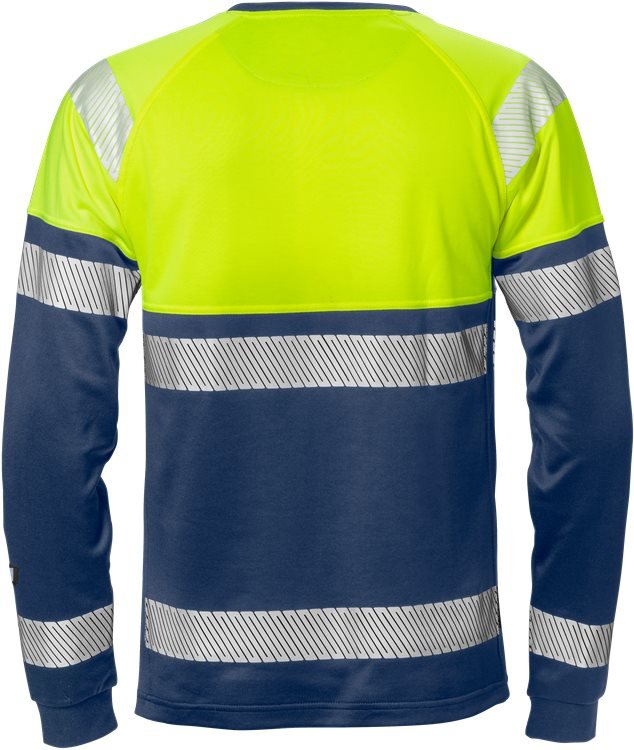 High vis pitkähihainen t-paita lk 2 7519 THV Hi-Vis Yellow/Navy - Suomen Brodeeraus