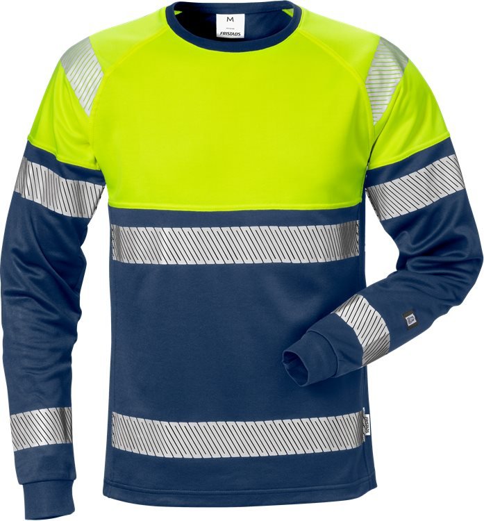 High vis pitkähihainen t-paita lk 2 7519 THV Hi-Vis Yellow/Navy - Suomen Brodeeraus