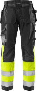 High vis rakentajan housut 2093 NYC Hi-Vis Yellow/Black - Suomen Brodeeraus