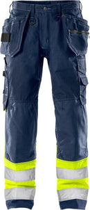 High vis rakentajan housut 2093 NYC Hi-Vis Yellow/Navy - Suomen Brodeeraus