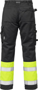 High vis rakentajan housut LK.1, 2029 PLU Hi-Vis Yellow/Black - Suomen Brodeeraus