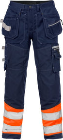 High vis rakentajan housut lk.1, 2127 CYD Hi-Vis Orange/Navy - Suomen Brodeeraus