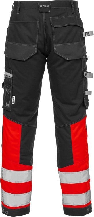 High vis rakentajan housut lk.1, 2127 CYD Hi-Vis Red/Black - Suomen Brodeeraus