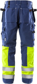 High vis rakentajan housut lk.1, 247 FAS Blue - Suomen Brodeeraus