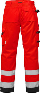High vis rakentajan housut lk.2, 2025 PLU Hi-Vis Red/Black - Suomen Brodeeraus