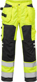 High vis rakentajan housut lk.2, 2025 PLU Hi-Vis Yellow/Black - Suomen Brodeeraus