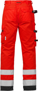 High vis rakentajan housut naiset lk.2, 2125 PLU Hi-Vis Red/Black - Suomen Brodeeraus