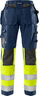 High vis rakentajan housut naisten lk 1 2172 NYC Hi-Vis Yellow/Black - Suomen Brodeeraus