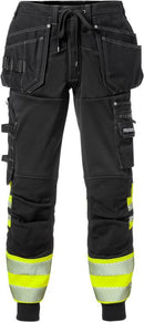 High vis rakentajan kevyet stretch housut lk 1 2519 SSL Hi-Vis Yellow/Black - Suomen Brodeeraus