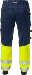 High vis rakentajan kevyet stretch housut lk 1 2519 SSL Hi-Vis Yellow/Navy - Suomen Brodeeraus