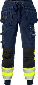 High vis rakentajan kevyet stretch housut lk 1 2519 SSL Hi-Vis Yellow/Navy - Suomen Brodeeraus