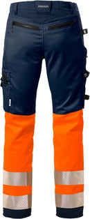 High vis rakentajan Stretch housut lk 1 2706 PLU Hi-Vis Orange/Navy - Suomen Brodeeraus