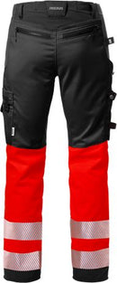 High vis rakentajan Stretch housut lk 1 2706 PLU Hi-Vis Red/Black - Suomen Brodeeraus