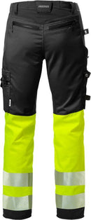 High vis rakentajan Stretch housut lk 1 2706 PLU Hi-Vis Yellow/Black - Suomen Brodeeraus