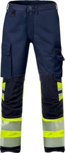 High vis rakentajan Stretch housut lk 1 2706 PLU Hi-Vis Yellow/Navy - Suomen Brodeeraus