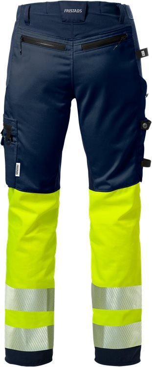 High vis rakentajan stretch housut naisten lk 1 2709 PLU Hi-Vis Yellow/Navy - Suomen Brodeeraus